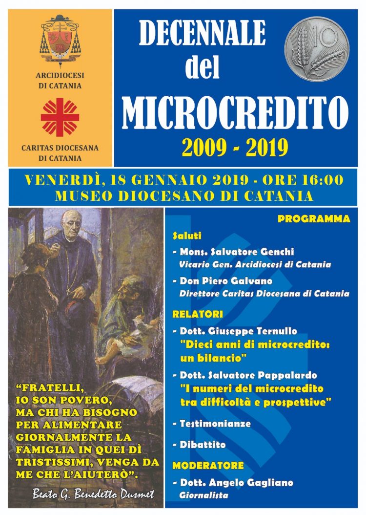 CARITAS: IN 10 ANNI DI MICROCREDITO EROGATI 791MILA EURO PER FAMIGLIE E MICROIMPRESE