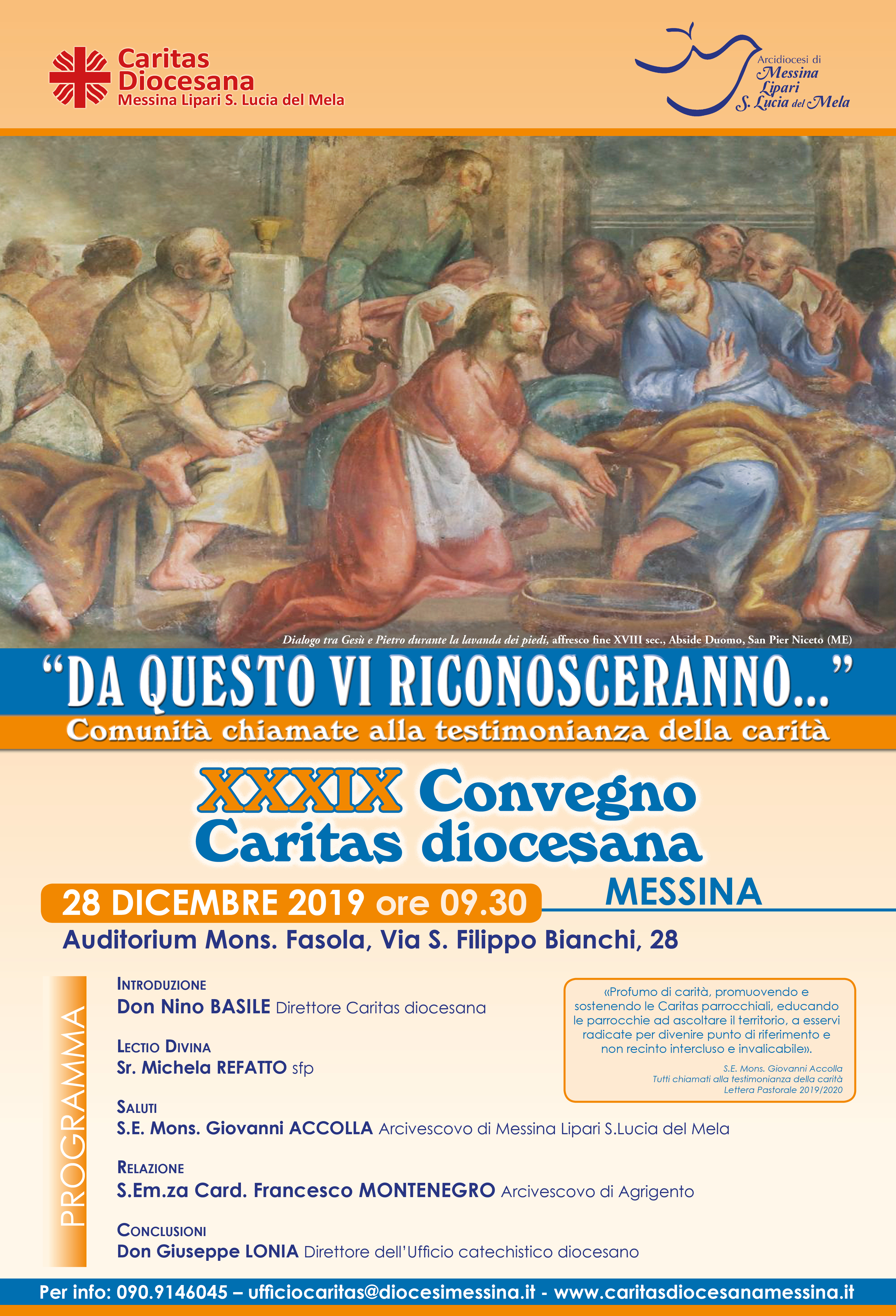 “DA QUESTO VI RICONOSCERANNO. COMUNITA’ CHIAMATE ALLA TESTIMONIANZA DELLA CARITA'”: CONVEGNO DIOCESANO
