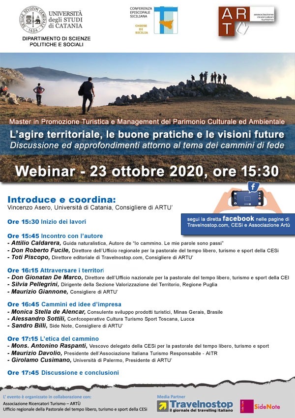 “L’AGIRE TERRITORIALE, LE BUONE PRATICHE E LE VISIONI FUTURE”: WEBINAR SUI CAMMINI DI FEDE IN SICILIA