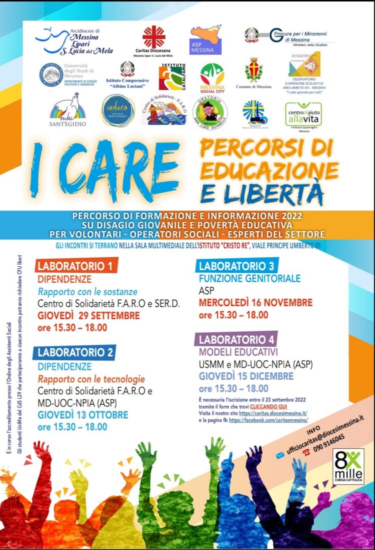 “I CARE – PERCORSI DI EDUCAZIONE E LIBERTÁ”: LA CARITAS PER L’8XMILLE