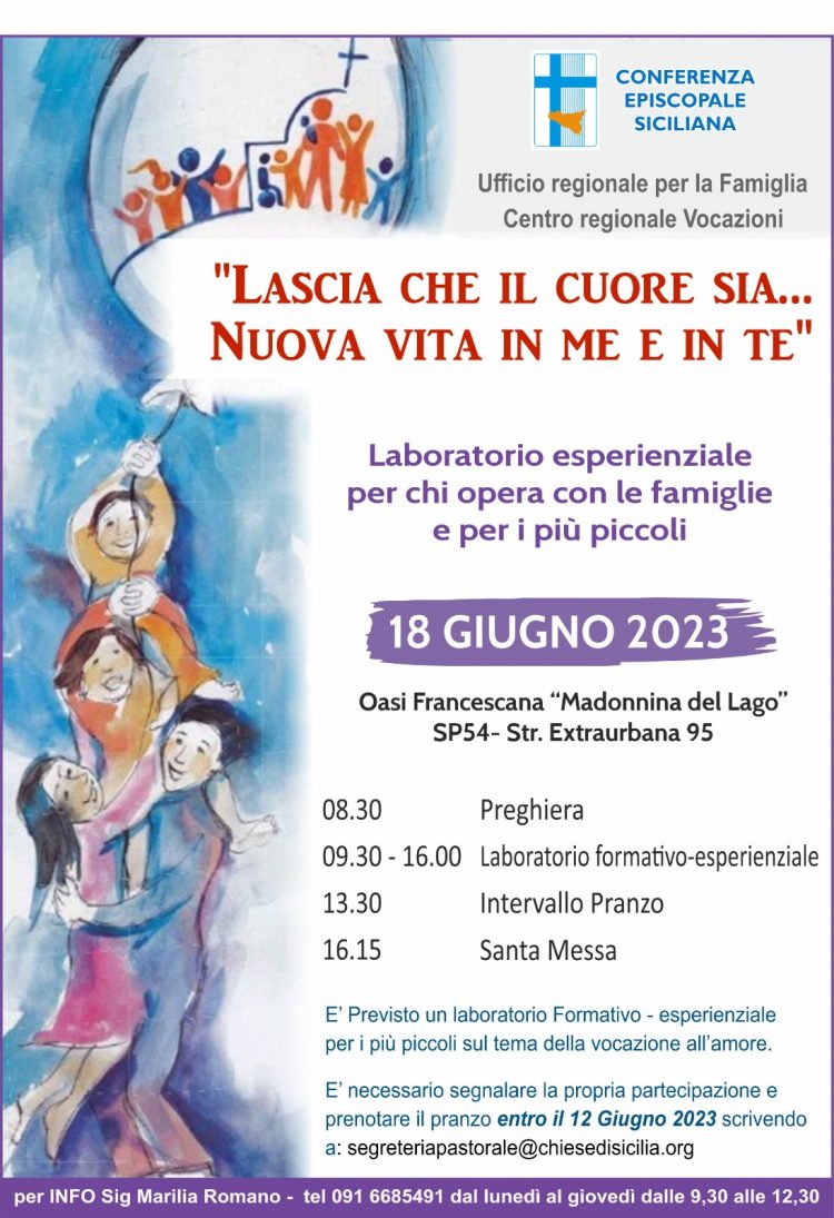 “LASCIA CHE IL TUO CUORE SIA… NUOVA VITA IN ME E IN TE”: LABORATORIO ESPERIENZIALE PER CHI OPERA CON LE FAMIGLIE E PER I PIÙ PICCOLI