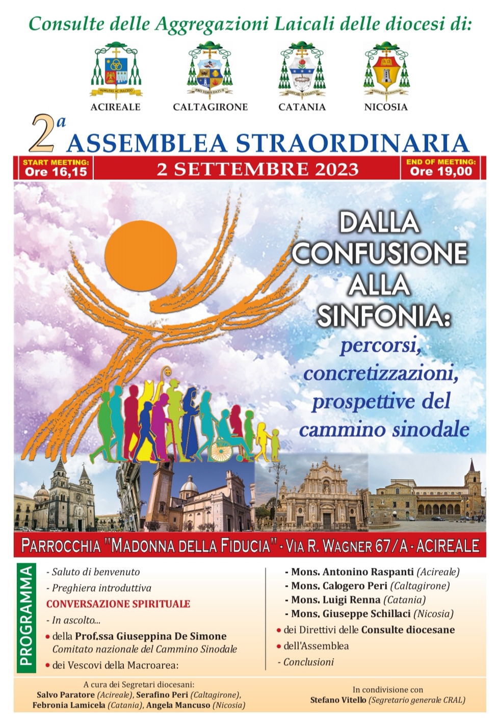 ASSEMBLEA STRAORDINARIA DELLE CONSULTE DIOCESANE DELLE AGGREGAZIONI LAICALI CO I VESCOVI