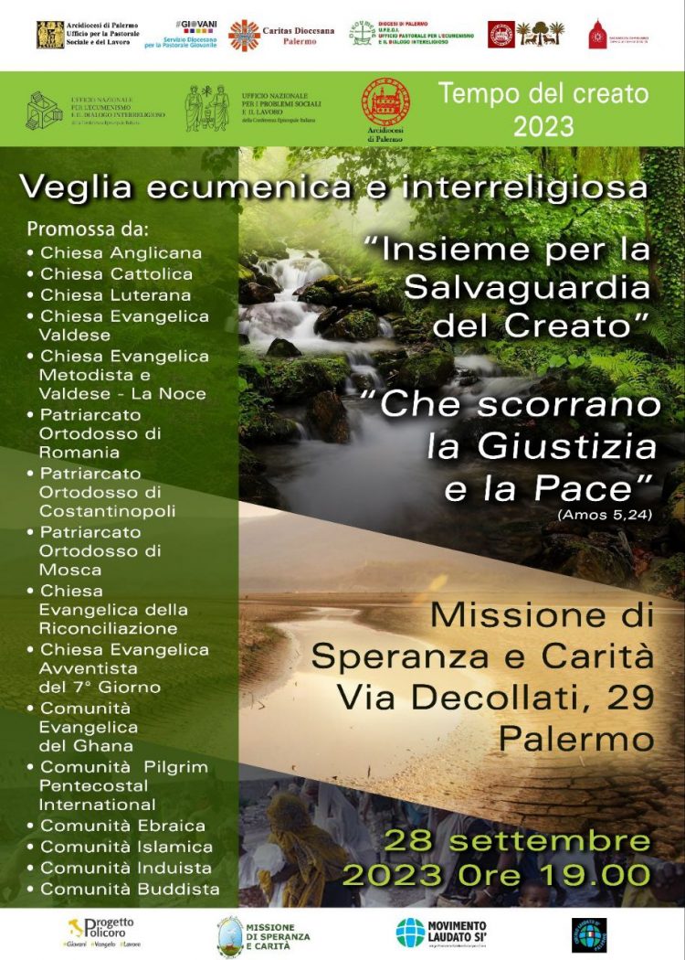 TEMPO DEL CREATO 2023 VEGLIA ECUMENICA E INTERRELIGIOSA “INSIEME PER LA SALVAGUARDIA DEL CREATO”