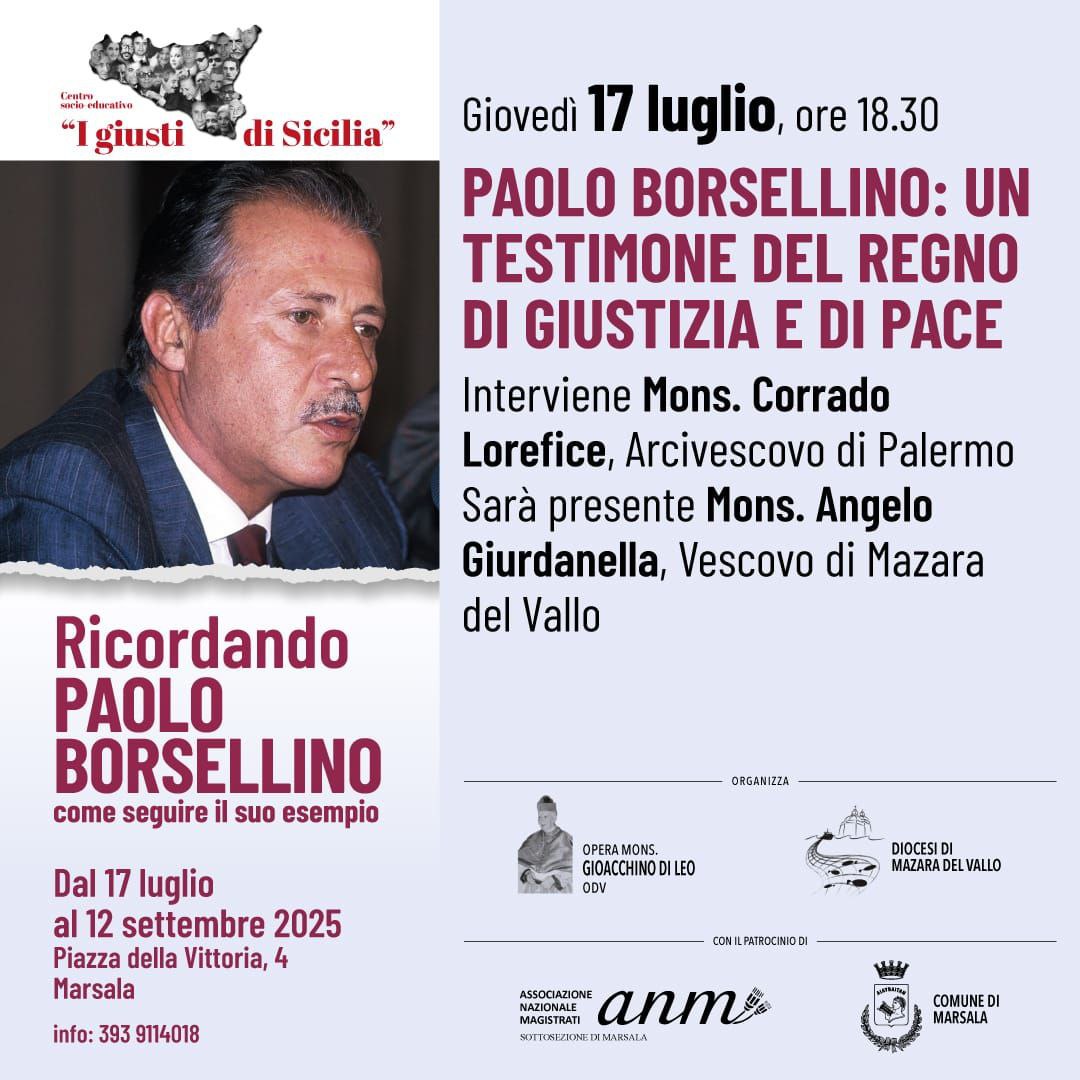 PER SEGUIRE L’ESEMPIO DI PAOLO BORESELLINO: CICLO DI INCONTRI A MARSALA