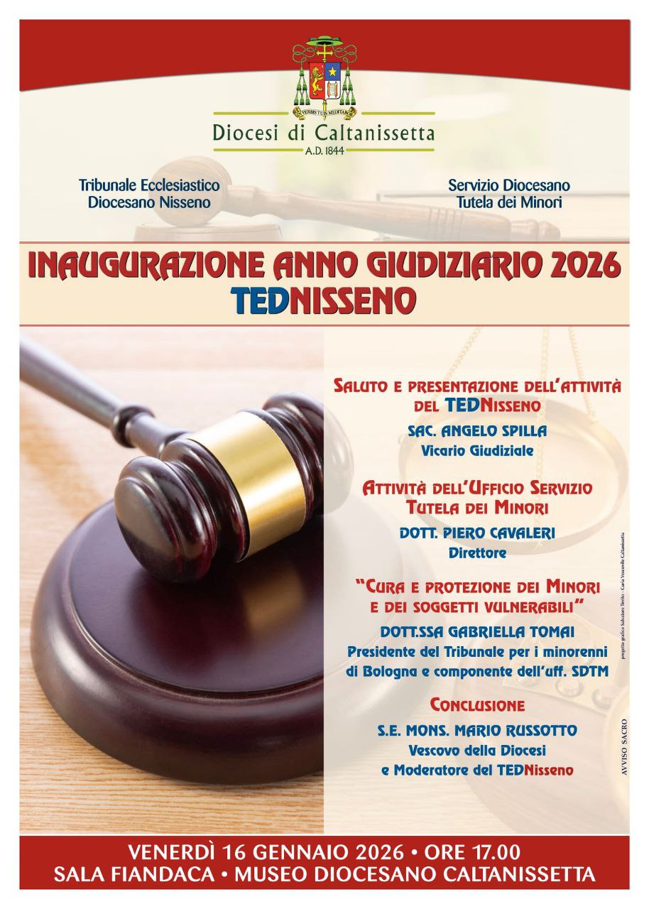 “CURA E PROTEZIONE DEI MINORI E DEI SOGGETTI VULNERABILI”: INAUGURAZIONE DELL’ANNO GIUDIZIARIO TRIBUNALE ECCLESIASTICO DIOCESANO