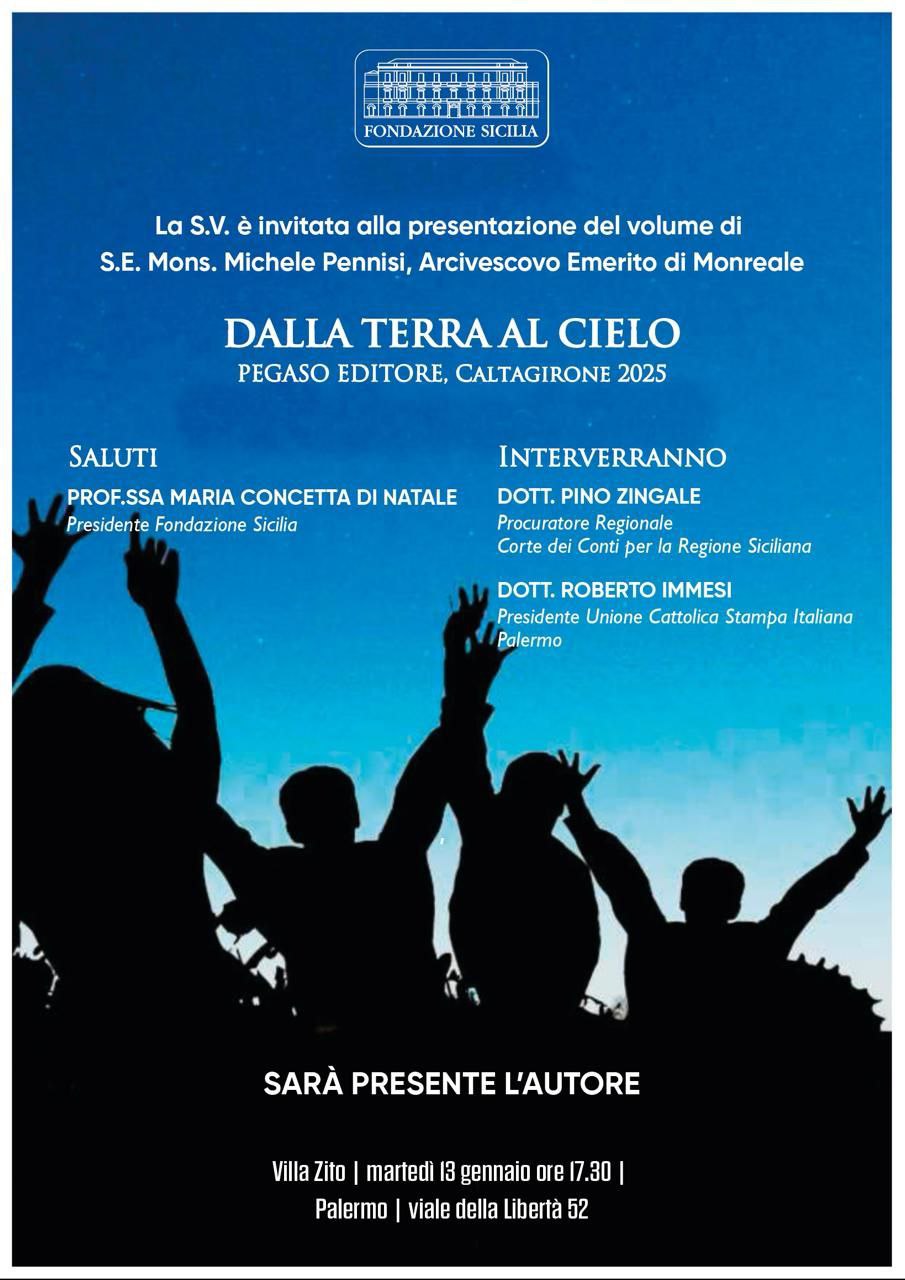 “DALLA TERRA AL CIELO”: PRESENTAZIONE DEL NUOVO LIBRO DEL VESCOVO EMERITO MONS. MICHELE PENNISI