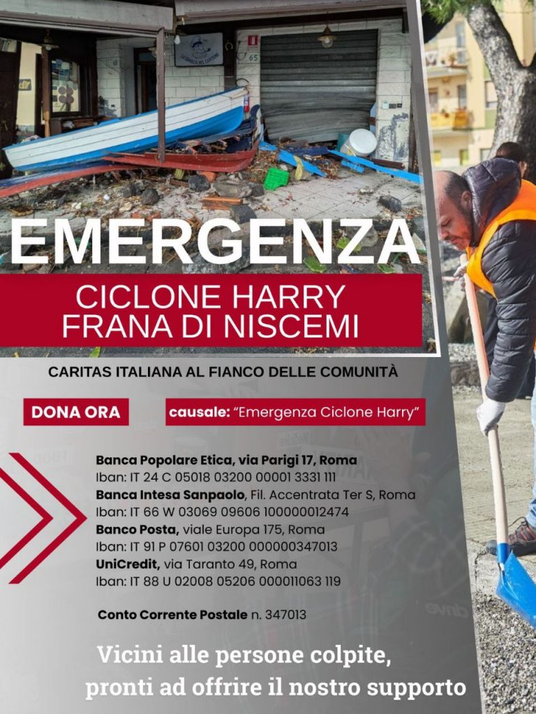 CARITAS ITALIANA: UN’UNICA RACCOLTA FONDI PER SOSTENERE GLI INTERVENTI DI EMERGENZA