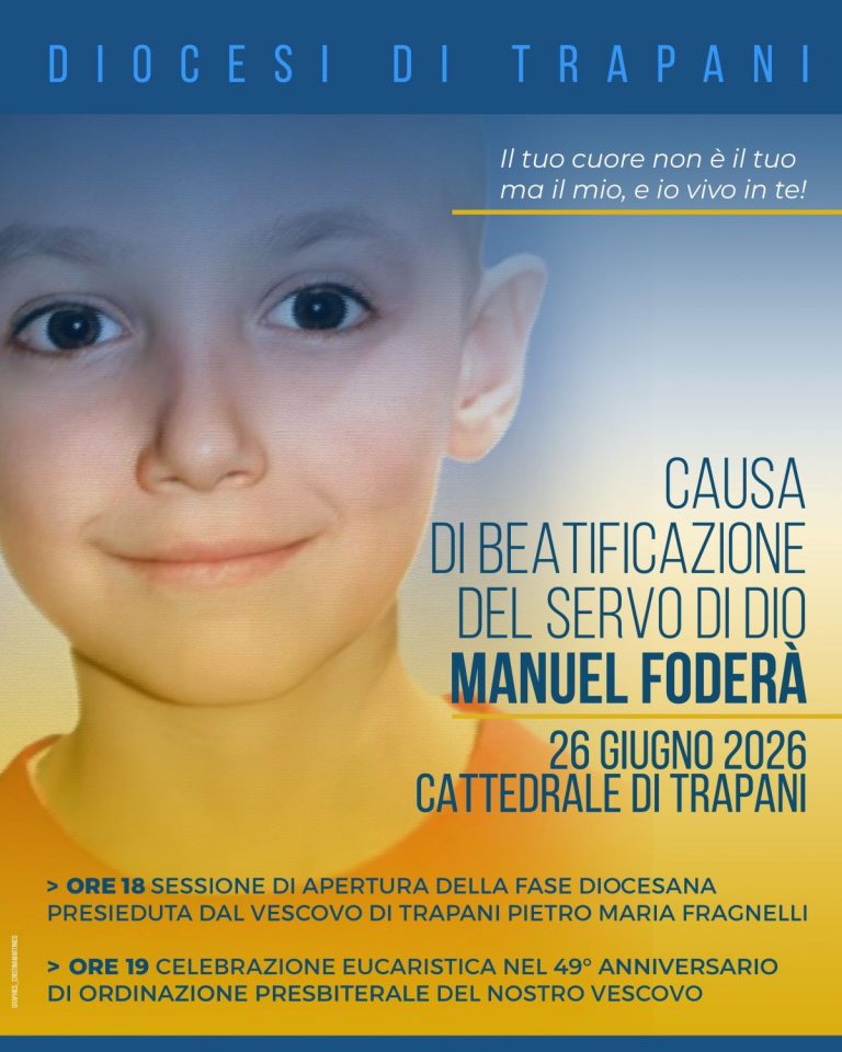 SANTITÀ: AL VIA LA FASE DIOCESANA VERSO LA BEATIFICAZIONE DEL PICCOLO TRAPANESE MANUEL FODERÀ