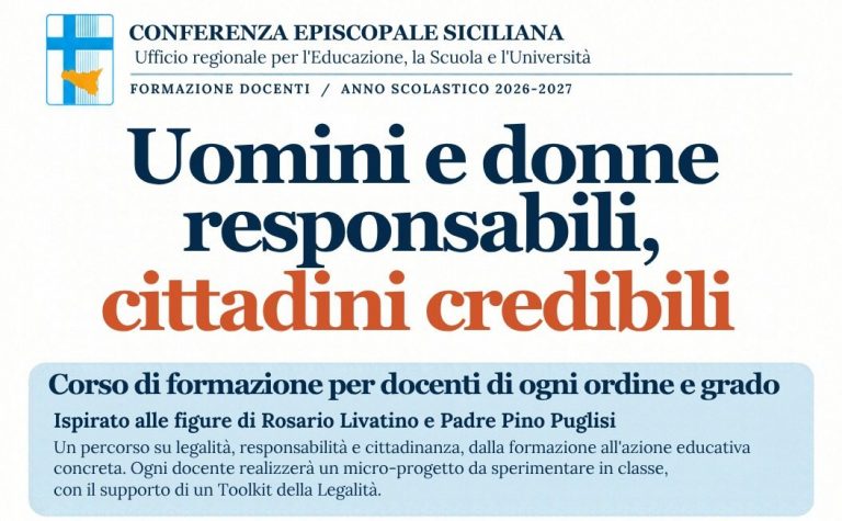 IL CORSO DI FORMAZIONE “UOMINI E DONNE RESPONSABILI, CITTADINI CREDIBILI”: 25 ORE GRATUITE E ONLINE DI FORMAZIONE PER TUTTI I DOCENTI